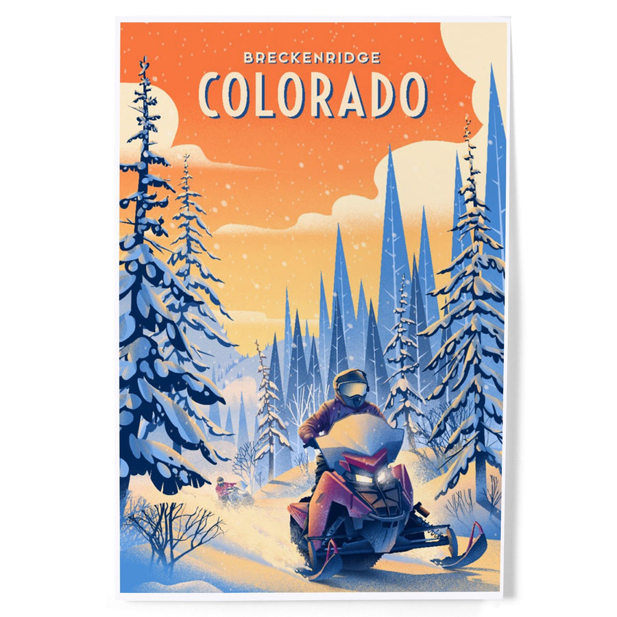 Breckenridge, Colorado, Born to Braaap!, Snowmobile, Art & Giclee Prints Art Lantern Press 