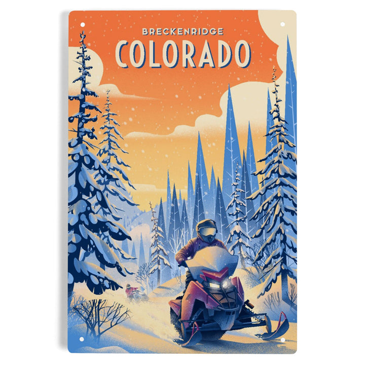 Breckenridge, Colorado, Born to Braaap!, Snowmobile, Metal Signs Metal Lantern Press 