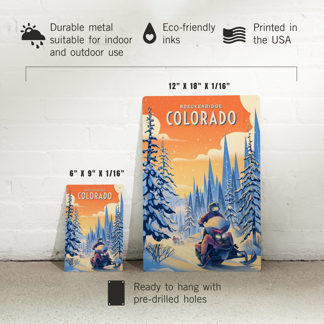 Breckenridge, Colorado, Born to Braaap!, Snowmobile, Metal Signs Metal Lantern Press 