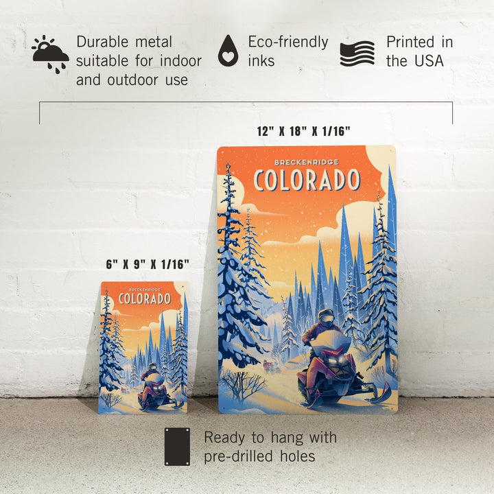 Breckenridge, Colorado, Born to Braaap!, Snowmobile, Metal Signs Metal Lantern Press 