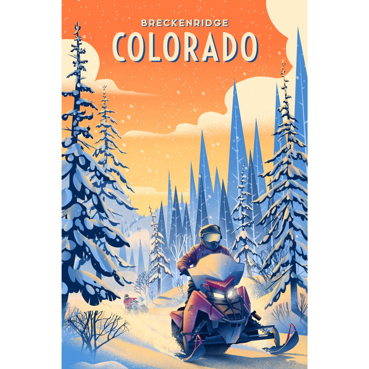 Breckenridge, Colorado, Born to Braaap!, Snowmobile, Stretched Canvas Canvas Lantern Press 