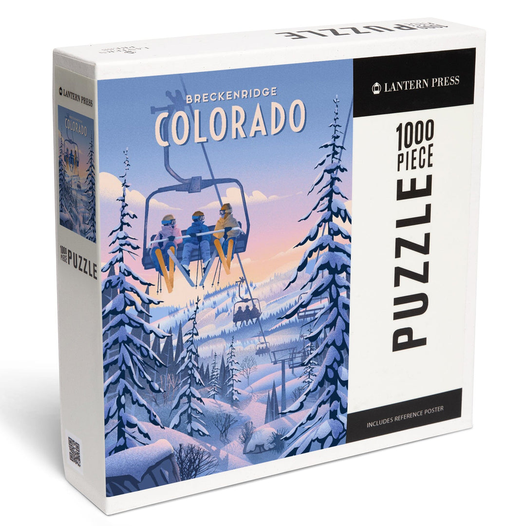 Breckenridge, Colorado, Chill on the Uphill, Ski Lift, Jigsaw Puzzle - Lantern Press