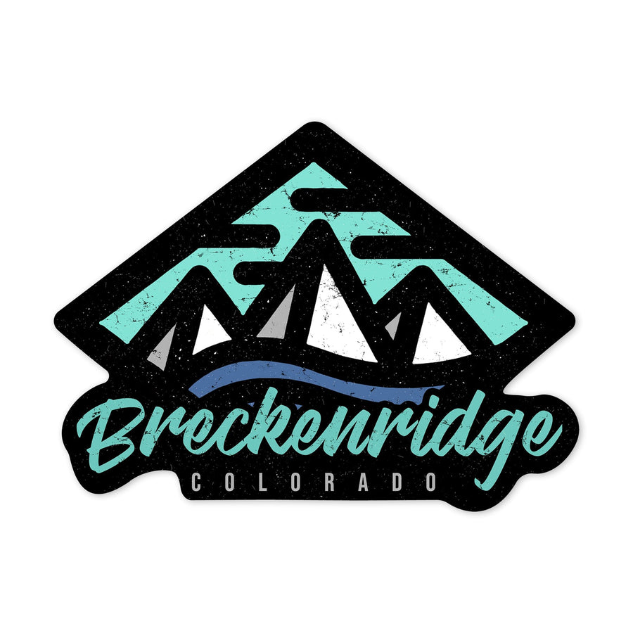 Breckenridge, Colorado, Diamond Mountain, Contour, Lantern Press Artwork, Vinyl Sticker Sticker Lantern Press 