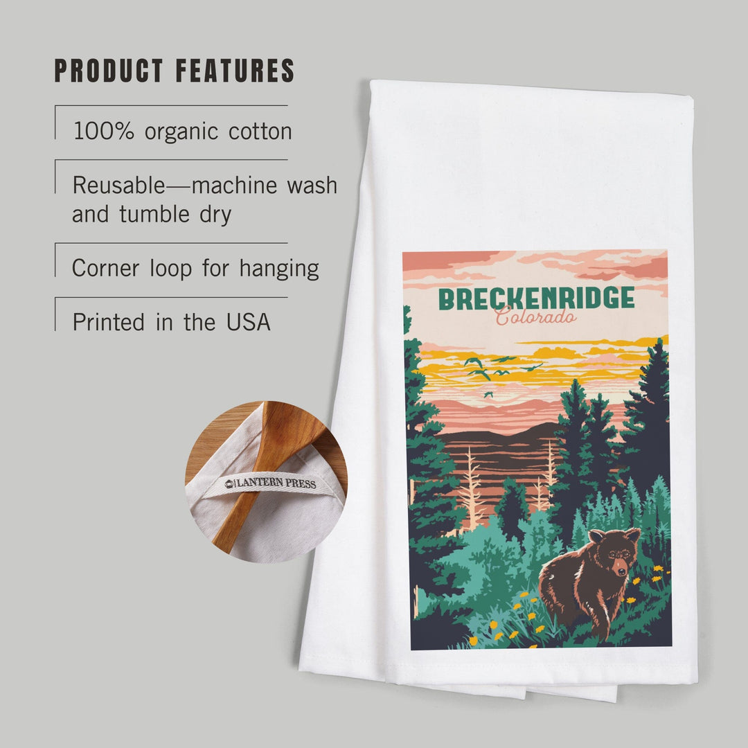 Breckenridge, Colorado, Explorer Series, Organic Cotton Kitchen Tea Towels Kitchen Lantern Press 