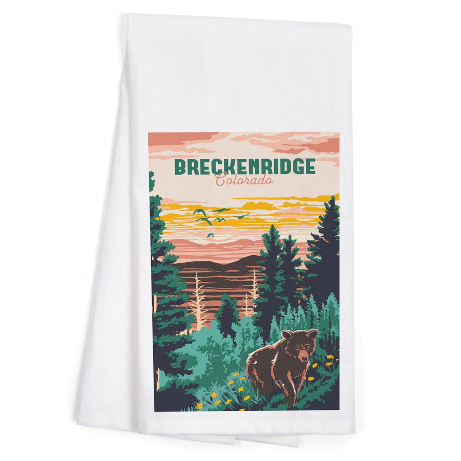 Breckenridge, Colorado, Explorer Series, Organic Cotton Kitchen Tea Towels Kitchen Lantern Press 