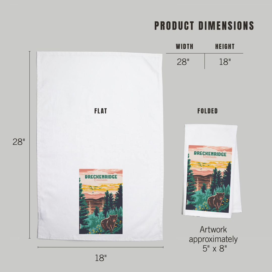 Breckenridge, Colorado, Explorer Series, Organic Cotton Kitchen Tea Towels Kitchen Lantern Press 