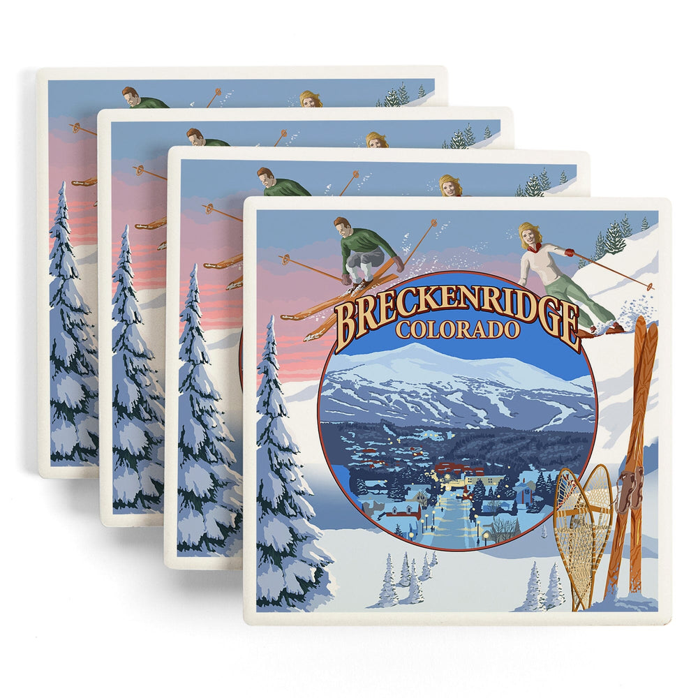 Breckenridge, Colorado, Montage, Coasters Coasters Lantern Press 