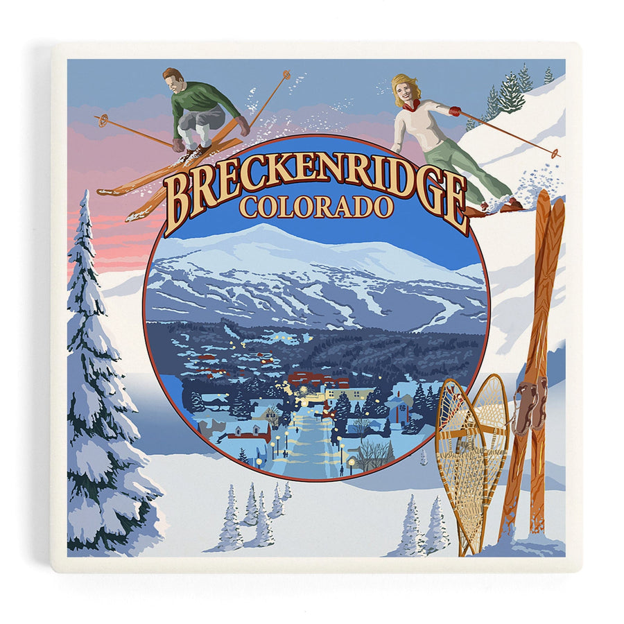 Breckenridge, Colorado, Montage, Coasters Coasters Lantern Press 