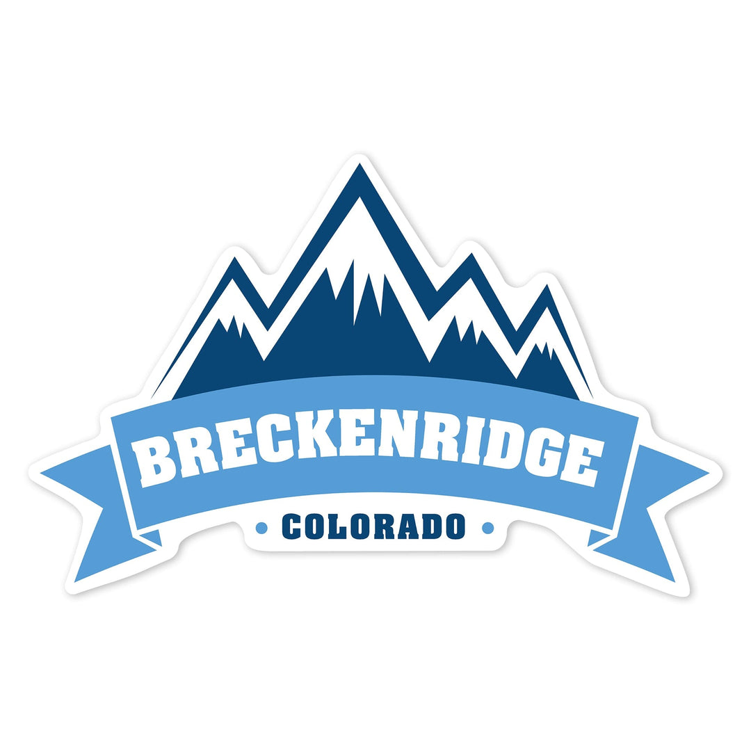 Breckenridge, Colorado, Mountain, Contour, Vinyl Sticker Sticker Lantern Press 