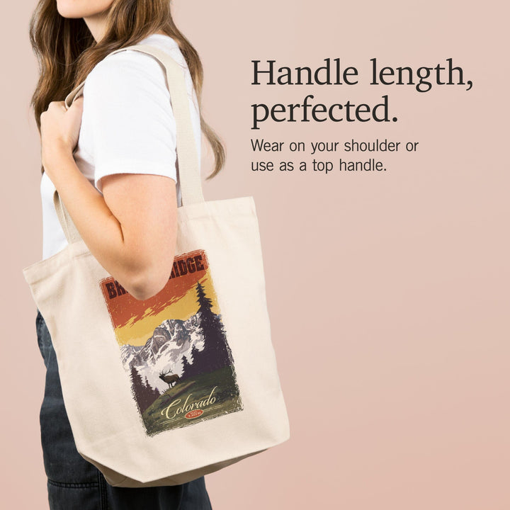 Breckenridge, Colorado, Mountain, Trees, and Elk, Tote Bag Totes Lantern Press 