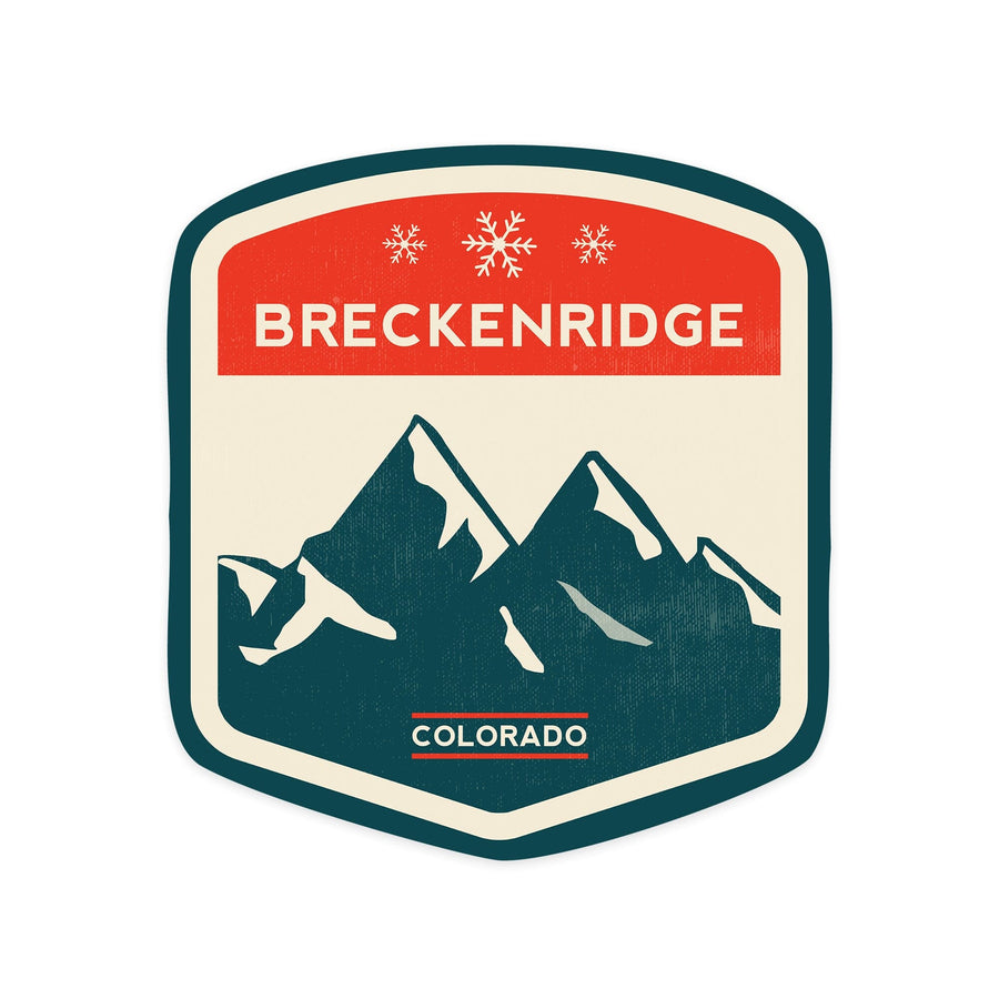 Breckenridge, Colorado, Mountains, Contour, Lantern Press Artwork, Vinyl Sticker Sticker Lantern Press 