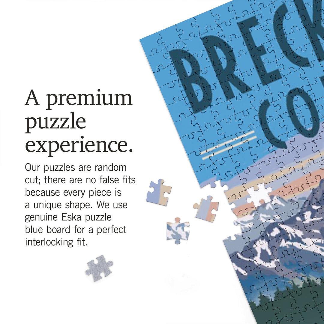 Breckenridge, Colorado, Painterly Series, Moose, Summer Scene, Jigsaw Puzzle Puzzle Lantern Press 