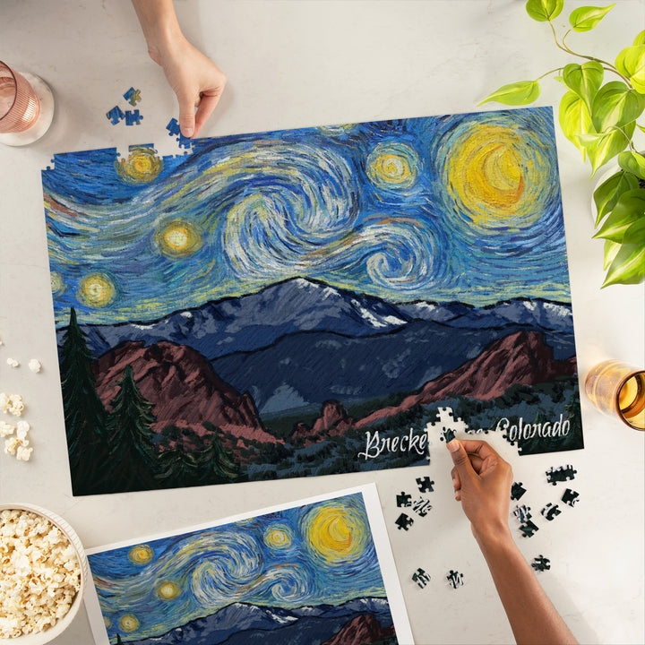 Breckenridge, Colorado, Pikes Peak, Starry Night, Jigsaw Puzzle Puzzle Lantern Press 