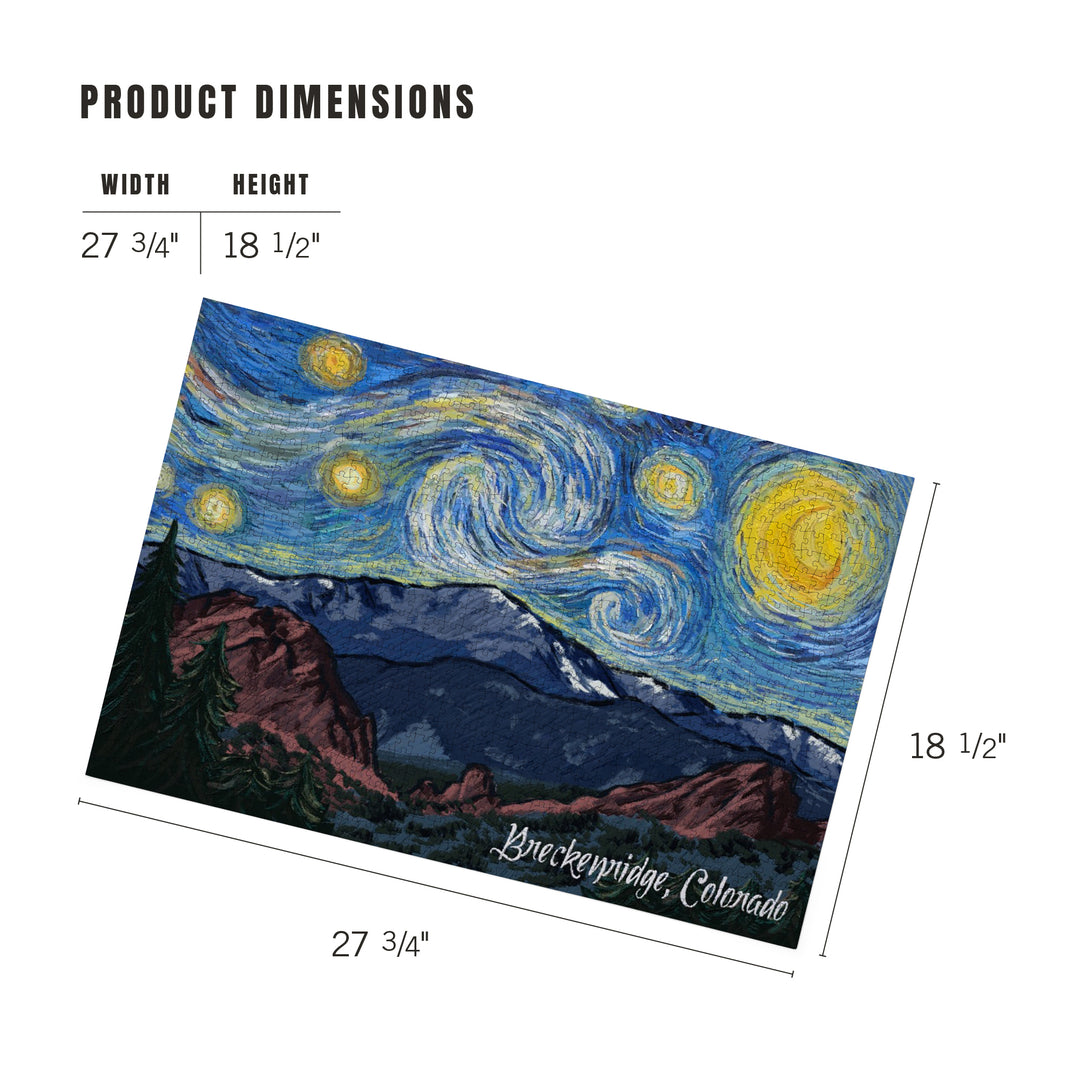 Breckenridge, Colorado, Pikes Peak, Starry Night, Jigsaw Puzzle Puzzle Lantern Press 