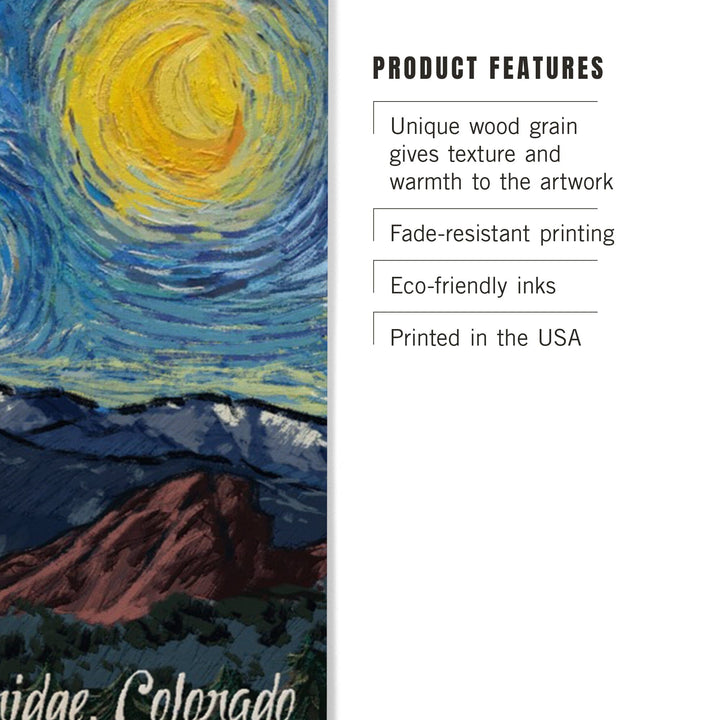 Breckenridge, Colorado, Pikes Peak, Starry Night, Lantern Press Artwork, Wood Signs and Postcards Wood Lantern Press 