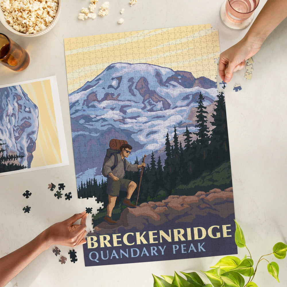Breckenridge, Colorado, Quandary Peak, Mountain Hiker, Jigsaw Puzzle Puzzle Lantern Press 
