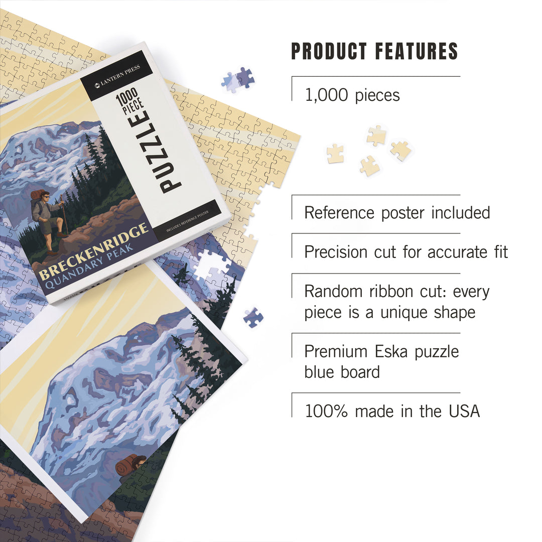 Breckenridge, Colorado, Quandary Peak, Mountain Hiker, Jigsaw Puzzle Puzzle Lantern Press 