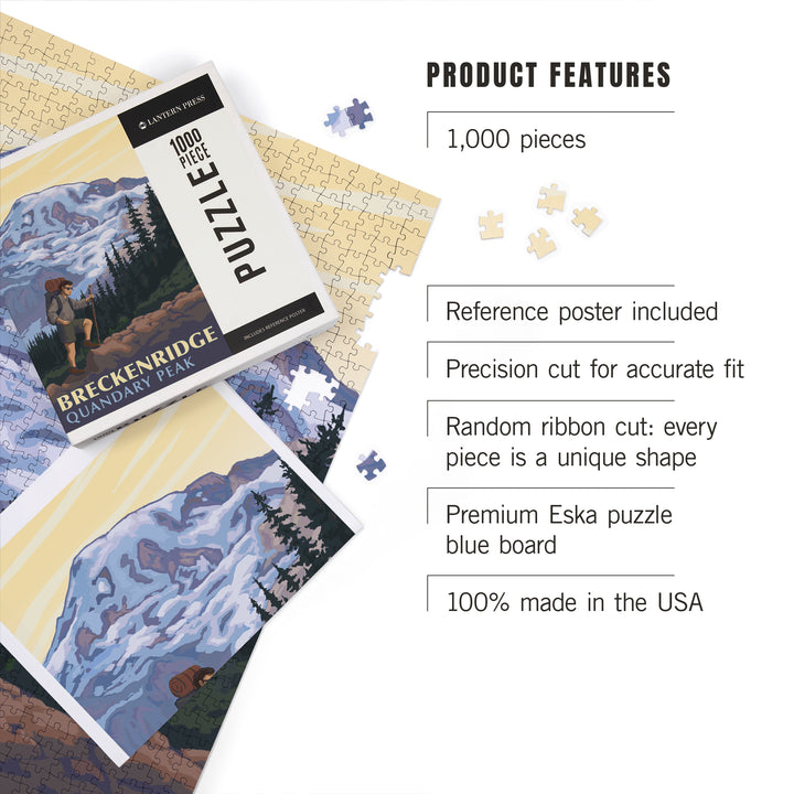 Breckenridge, Colorado, Quandary Peak, Mountain Hiker, Jigsaw Puzzle Puzzle Lantern Press 