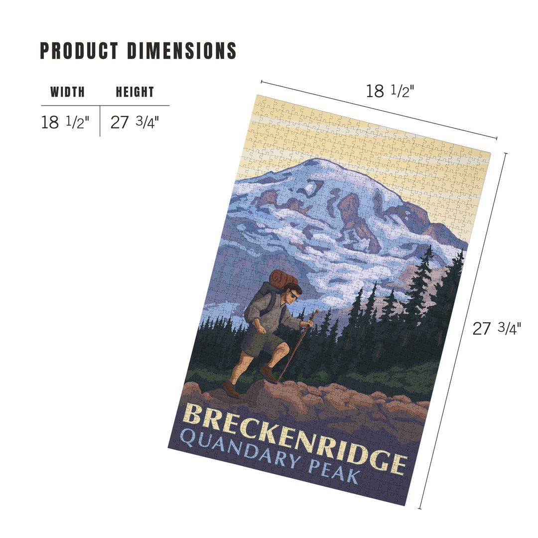 Breckenridge, Colorado, Quandary Peak, Mountain Hiker, Jigsaw Puzzle Puzzle Lantern Press 