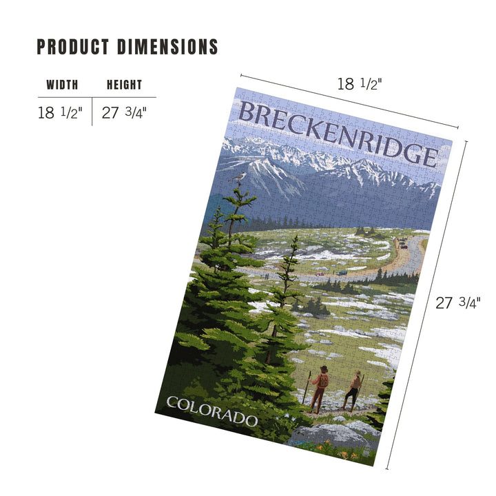 Breckenridge, Colorado, Road and Hikers, Jigsaw Puzzle Puzzle Lantern Press 