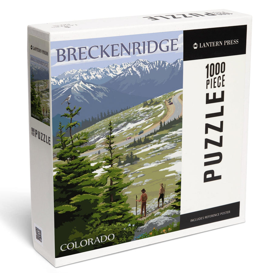 Breckenridge, Colorado, Road and Hikers, Jigsaw Puzzle Puzzle Lantern Press 