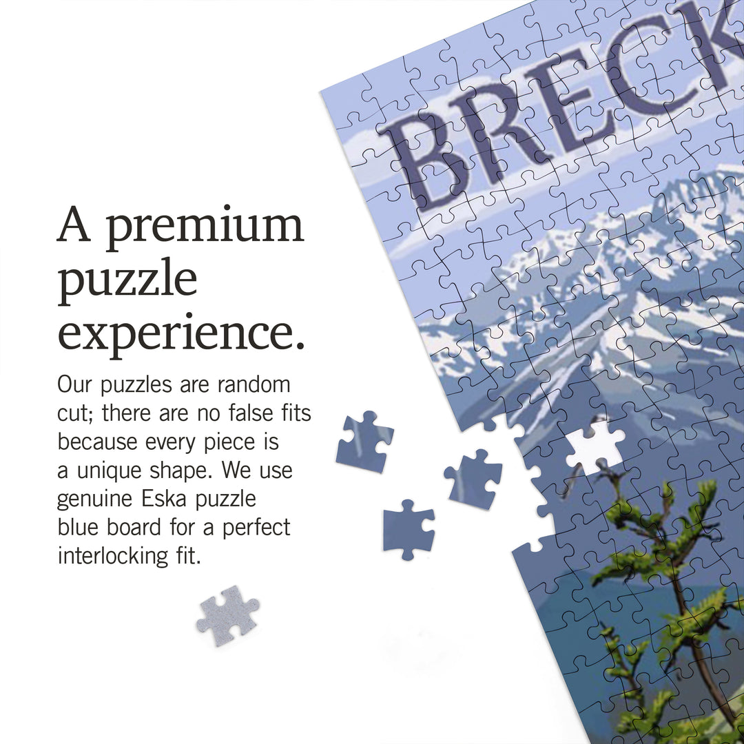 Breckenridge, Colorado, Road and Hikers, Jigsaw Puzzle Puzzle Lantern Press 