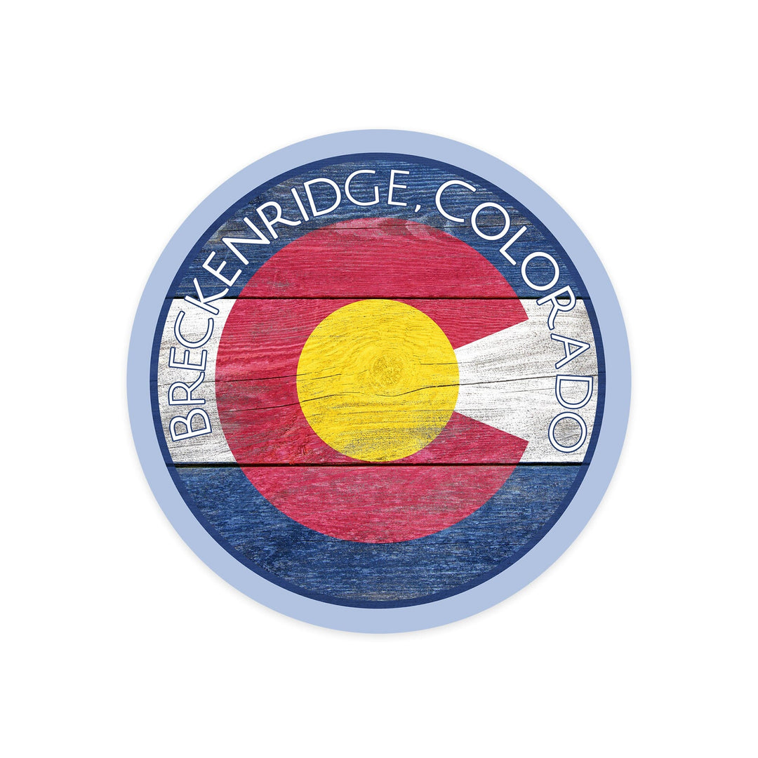 Breckenridge, Colorado, Rustic State Flag, Contour, Vinyl Sticker Sticker Lantern Press 