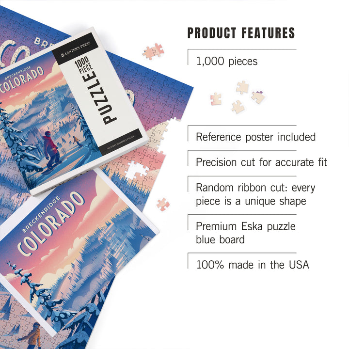 Breckenridge, Colorado, Shred the Gnar, Snowboarding, Jigsaw Puzzle Puzzle Lantern Press 