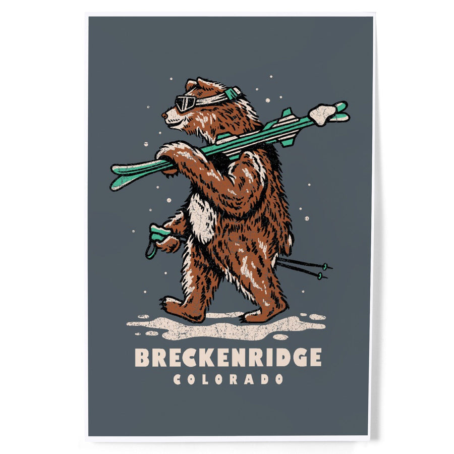 Breckenridge, Colorado, Ski Bear, Art & Giclee Prints Art Lantern Press 