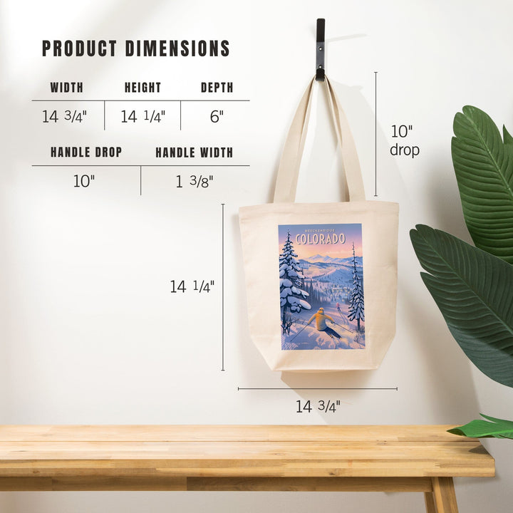 Breckenridge, Colorado, Ski for Miles, Skiing, Tote Bag Totes Lantern Press 