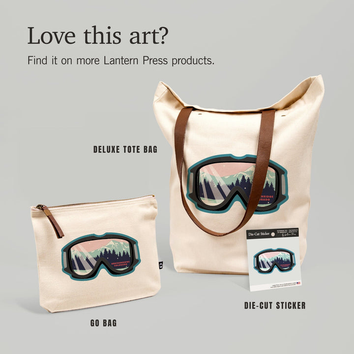 Breckenridge, Colorado, Ski Goggles, Mountain Life, Contour, Vinyl Sticker - Lantern Press