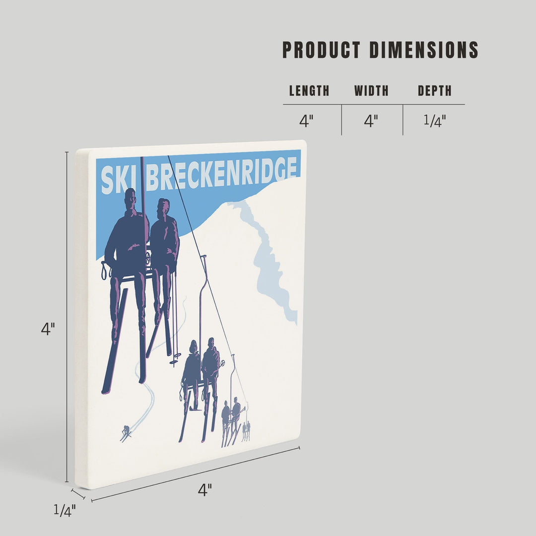 Breckenridge, Colorado, Ski Lift, Coasters Coasters Lantern Press 
