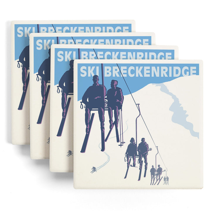 Breckenridge, Colorado, Ski Lift, Coasters Coasters Lantern Press 