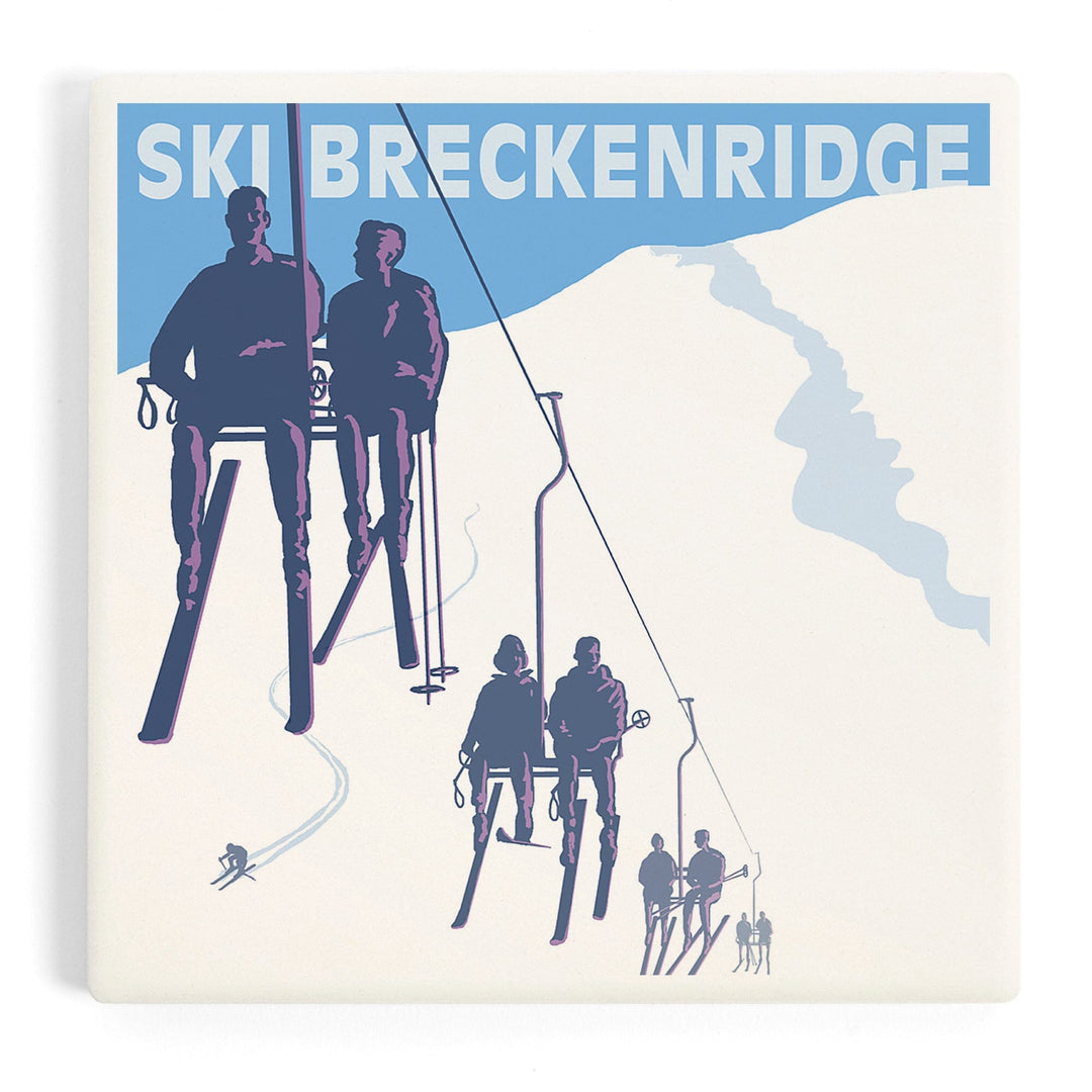 Breckenridge, Colorado, Ski Lift, Coasters Coasters Lantern Press 