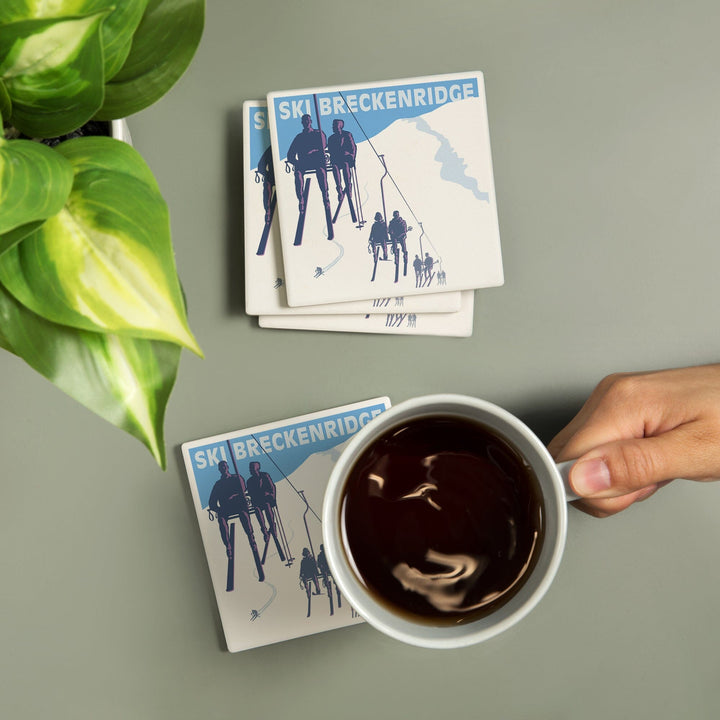 Breckenridge, Colorado, Ski Lift, Coasters Coasters Lantern Press 