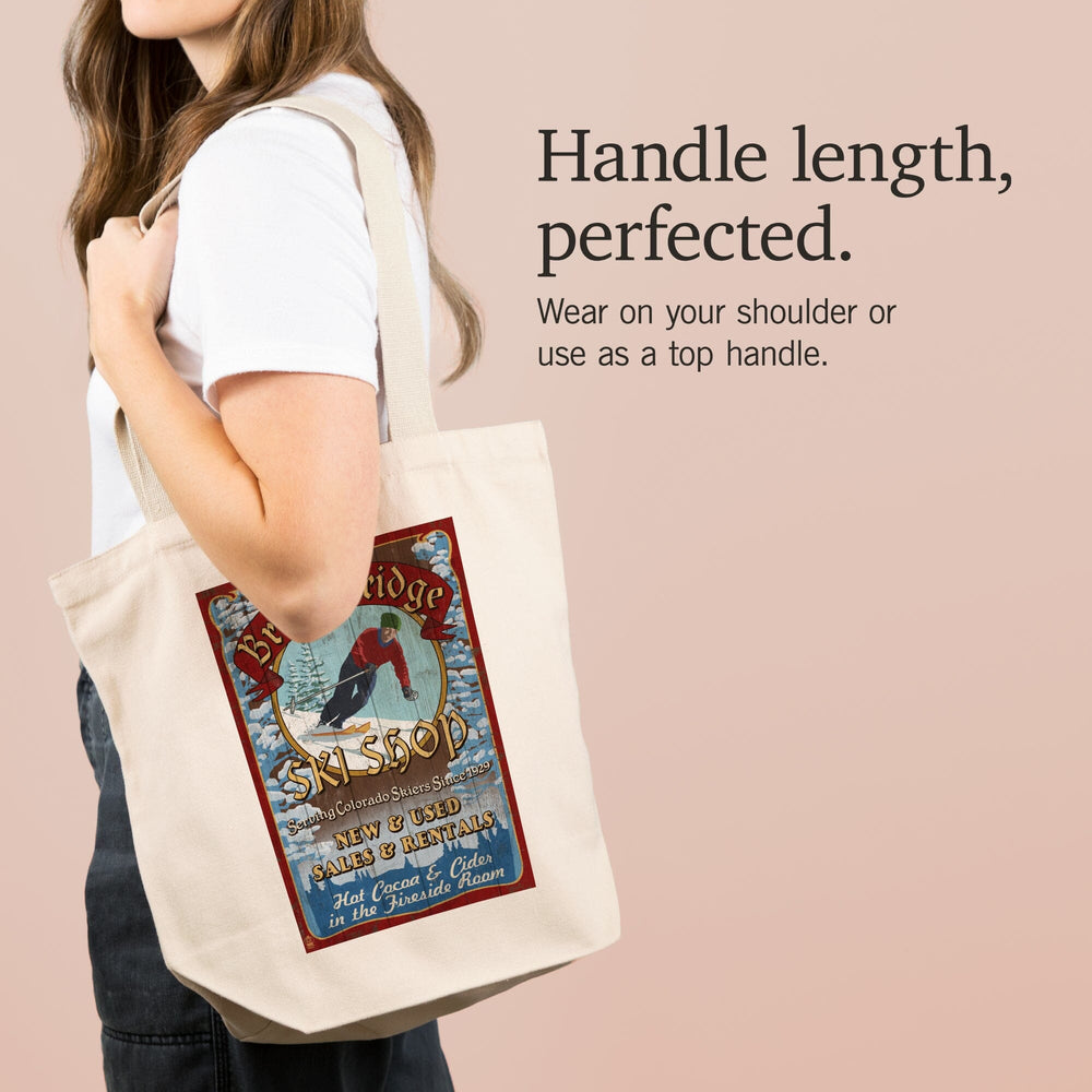 Breckenridge, Colorado, Ski Shop Vintage Sign, Tote Bag Totes Lantern Press 