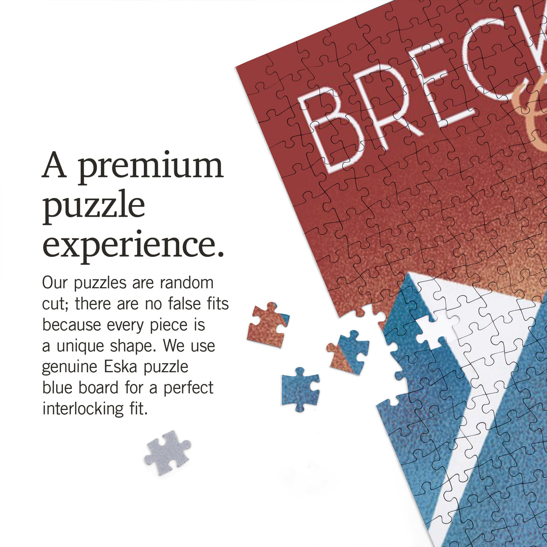 Breckenridge, Colorado, Skier In the Mountains, Litho, Jigsaw Puzzle Puzzle Lantern Press 