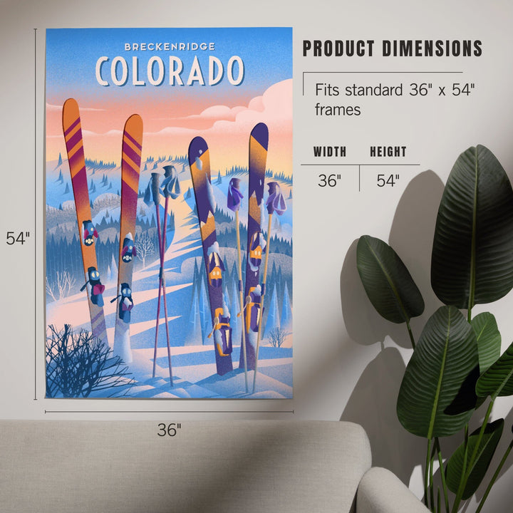 Breckenridge, Colorado, Skis In Snowbank, Art & Giclee Prints - Lantern Press