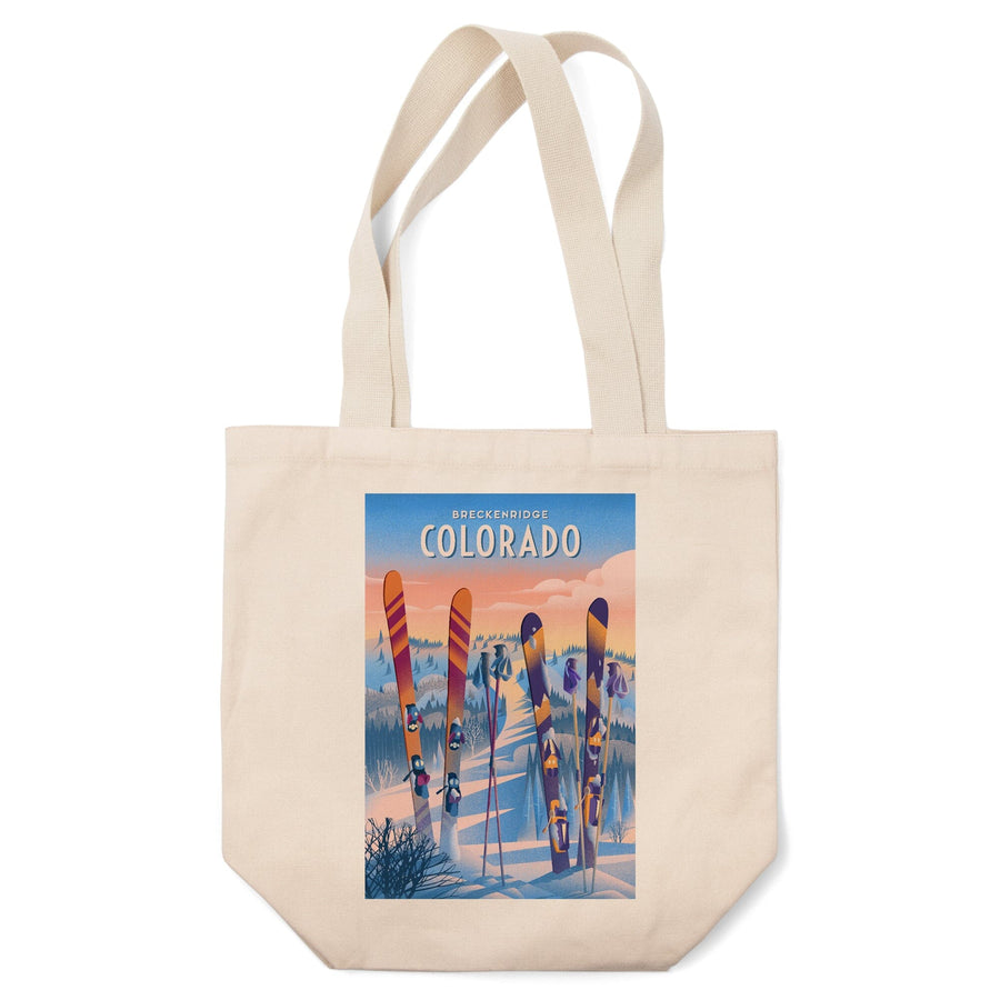 Breckenridge, Colorado, Skis In Snowbank, Tote Bag Totes Lantern Press 