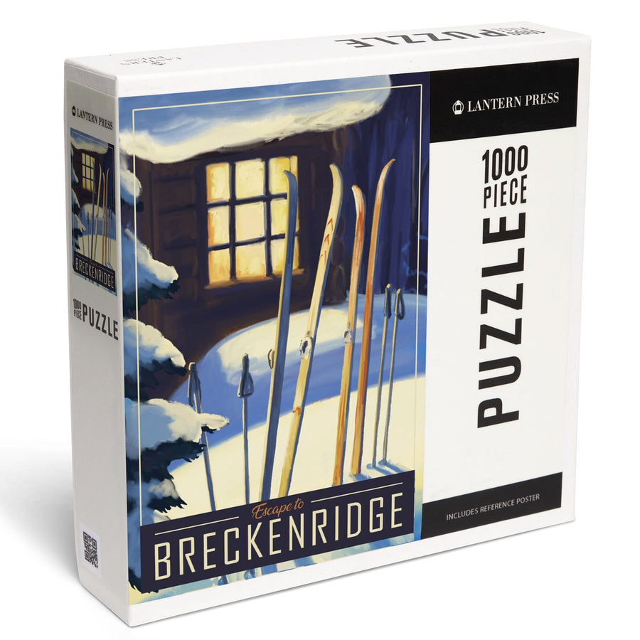Breckenridge, Colorado, Skis Outside Cabin, Jigsaw Puzzle Puzzle Lantern Press 