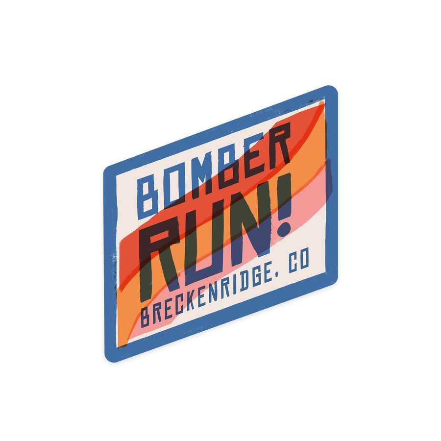 Breckenridge, Colorado, Snow Patrol Series, Bomber Run, Contour, Vinyl Sticker Sticker Lantern Press 