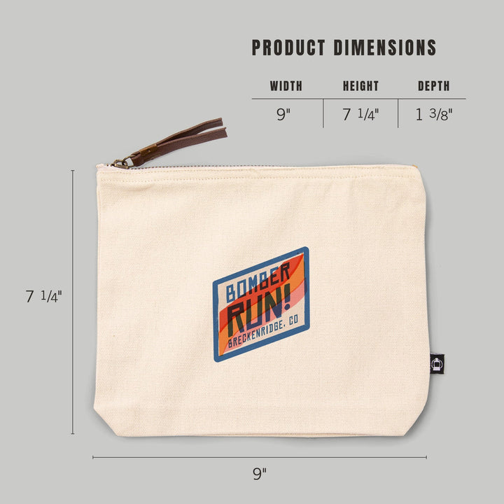 Breckenridge, Colorado, Snow Patrol Series, Bomber Run,, Organic Cotton Zipper Pouch, Go Bag Totes Lantern Press 