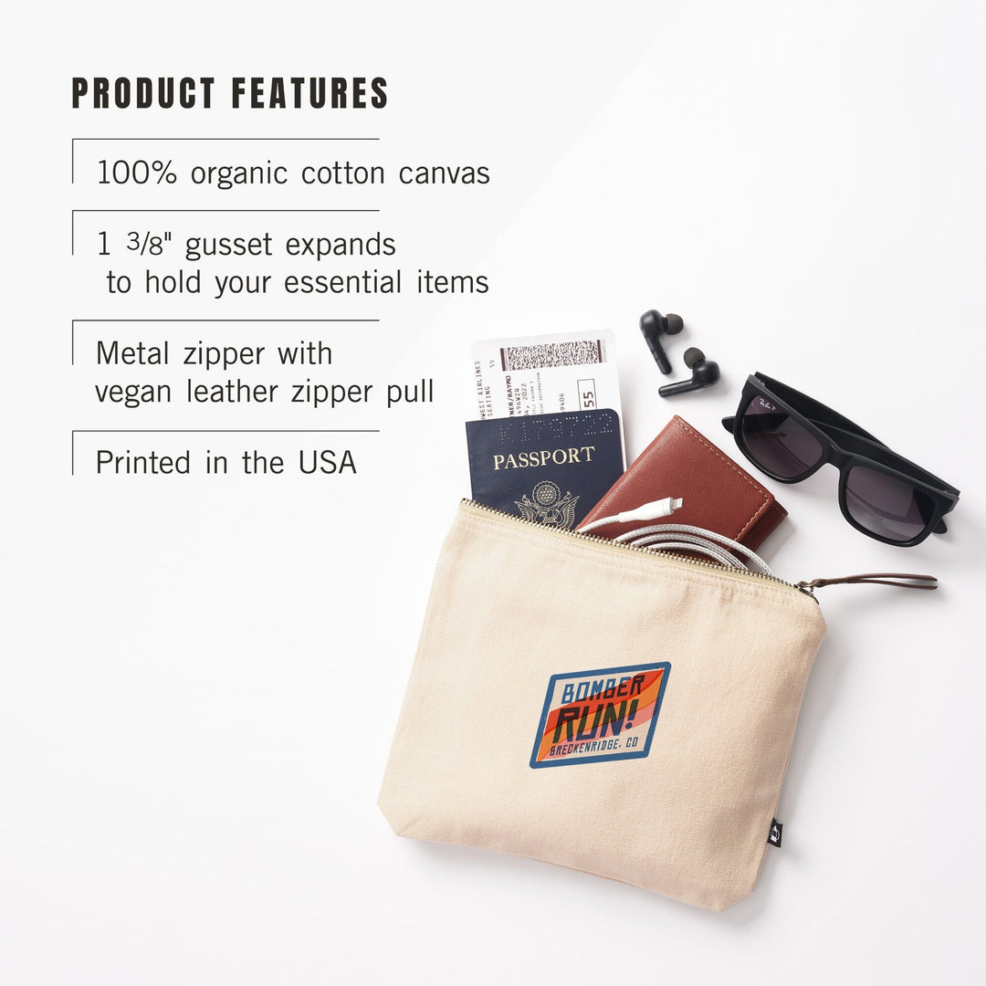 Breckenridge, Colorado, Snow Patrol Series, Bomber Run,, Organic Cotton Zipper Pouch, Go Bag Totes Lantern Press 