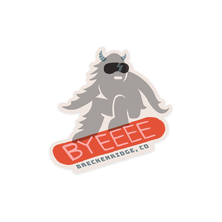 Breckenridge, Colorado, Snow Patrol Series, Byeeee, Contour, Vinyl Sticker Sticker Lantern Press 