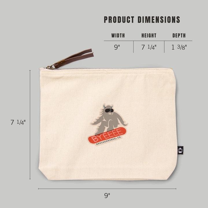 Breckenridge, Colorado, Snow Patrol Series, Byeeee,, Organic Cotton Zipper Pouch, Go Bag Totes Lantern Press 