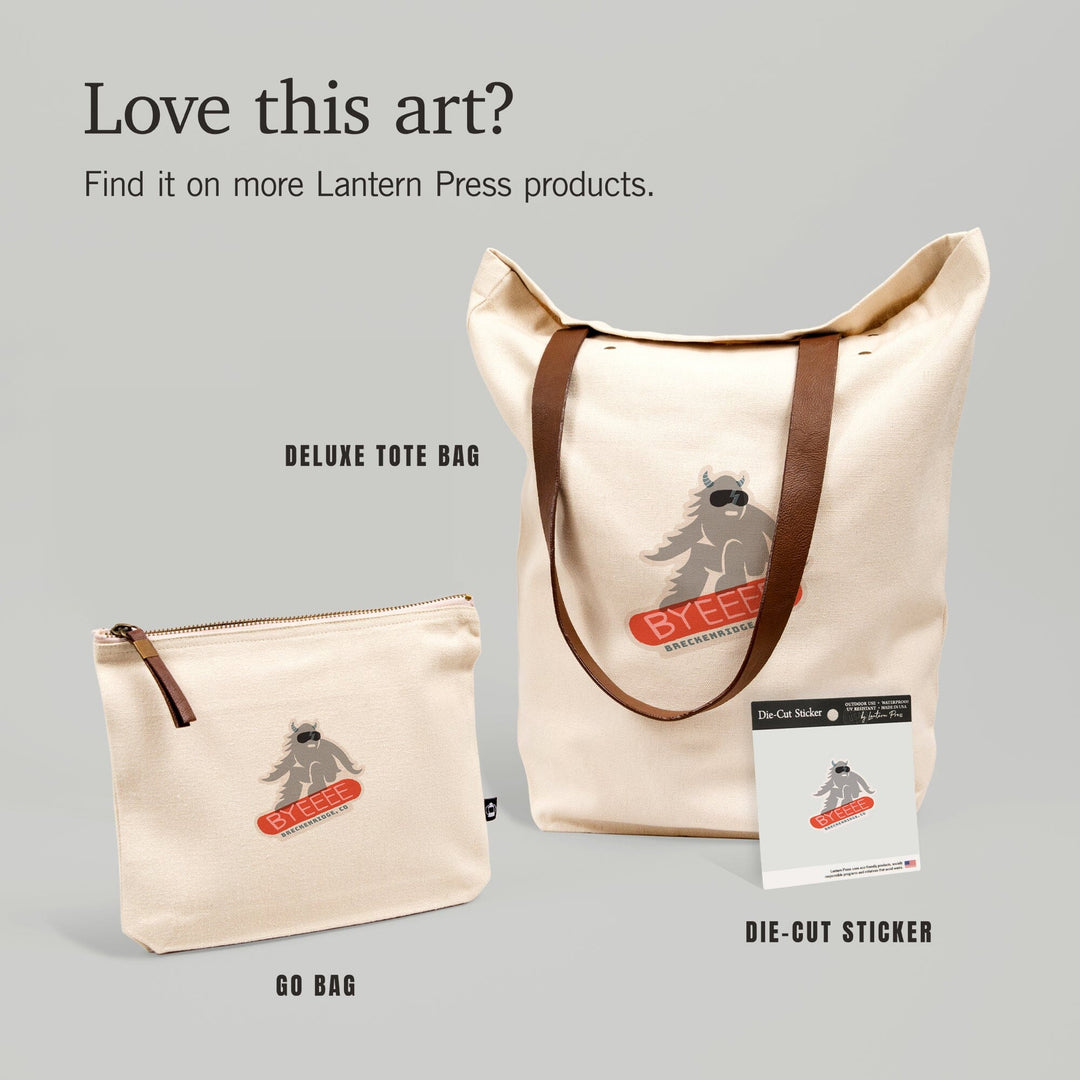 Breckenridge, Colorado, Snow Patrol Series, Byeeee,, Organic Cotton Zipper Pouch, Go Bag Totes Lantern Press 