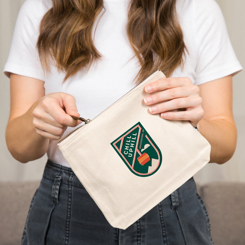 Breckenridge, Colorado, Snow Patrol Series, Chill Uphill,, Organic Cotton Zipper Pouch, Go Bag Totes Lantern Press 