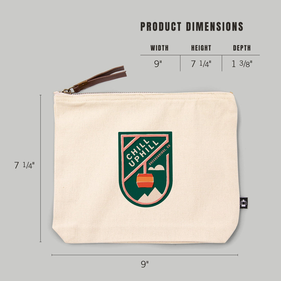 Breckenridge, Colorado, Snow Patrol Series, Chill Uphill,, Organic Cotton Zipper Pouch, Go Bag Totes Lantern Press 