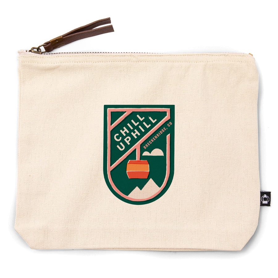 Breckenridge, Colorado, Snow Patrol Series, Chill Uphill,, Organic Cotton Zipper Pouch, Go Bag Totes Lantern Press 