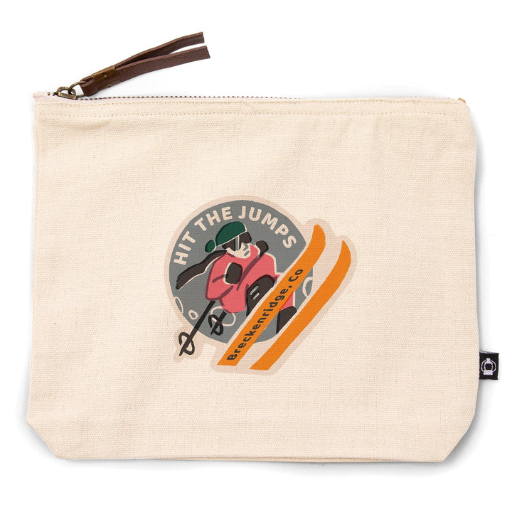 Breckenridge, Colorado, Snow Patrol Series, Hit The Jumps,, Organic Cotton Zipper Pouch, Go Bag Totes Lantern Press 